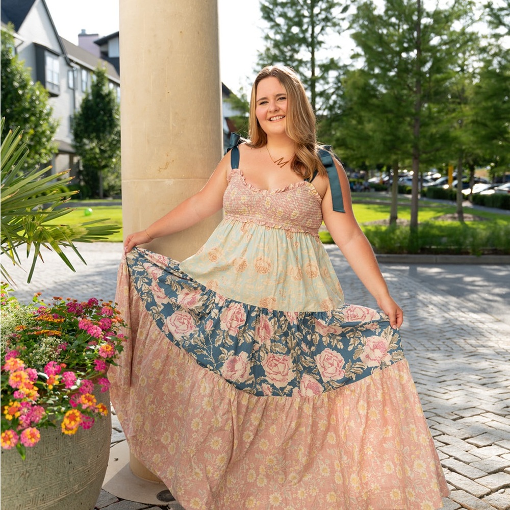 FP Movement by Free People Floral Maxi Dress - Blue, Pink, Cream